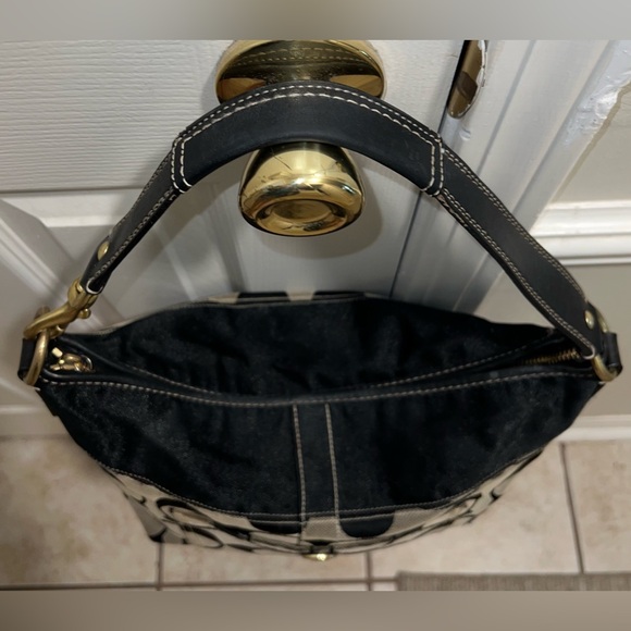 Coach Signature Canvas Black and Gray Ergo Hobo Vintage Handbag! L0771-11689. - Picture 12 of 16